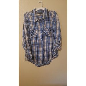 Blue and navy flannel